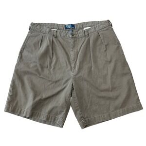 Polo Ralph Lauren Pleated Chino Shorts Casual Khaki Mens Size 40‎